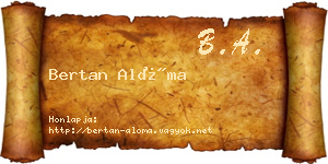 Bertan Alóma névjegykártya